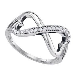 925 Sterling Silver White 0.17CTW DIAMOND FASHION RING