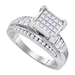 925 Sterling Silver White 0.76CTW DIAMOND INVISIBLE RIN