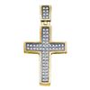Image 1 : 10K Yellow-gold 0.17CTW DIAMOND CROSS PENDANT