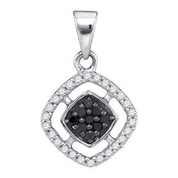 10KT White Gold 0.22CTW DIAMOND MICRO-PAVE PENDANT