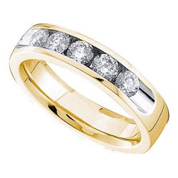 14KT Yellow Gold 0.13CTW DIAMOND MACHINE SET BAND