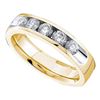 Image 1 : 14KT Yellow Gold 0.13CTW DIAMOND MACHINE SET BAND