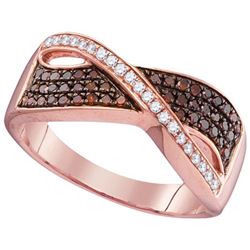 10KT Rose Gold 0.34CTW RED DIAMOND FASHION RING