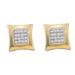 10KT Yellow Gold 0.10CTW DIAMOND MICRO PAVE EARRINGS
