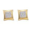Image 1 : 10KT Yellow Gold 0.10CTW DIAMOND MICRO PAVE EARRINGS
