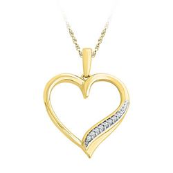 10K Yellow-gold 0.05CTW DIAMOND FASHION PENDANT