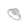 Image 1 : 10kt White Gold Womens Round Diamond Square Frame Clust