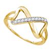 Image 1 : 10K Yellow-gold 0.10CTW DIAMOND FASHION RING
