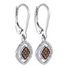 Image 1 : 10KT White Gold 0.33CTW COGNAC DIAMOND MICRO-PAVE EARRI