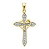 Image 1 : 10KT Yellow Gold 0.10CTW DIAMOND CROSS PENDANT