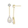 Image 1 : 10kt Yellow Gold Womens Round Diamond Teardrop Screwbac