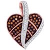 Image 1 : 10KT Rose Gold 0.20CTW-Diamond HEART PENDANT