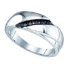 Image 1 : 10KT White Gold 0.12CT DIAMOND FASHION MENS BAND