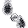 Image 1 : 10KT White Gold 0.55CTW BLACK DIAMOND MICRO-PAVE EARRIN