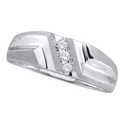 10KT White Gold 0.10CT DIAMOND FASHION MENS BAND