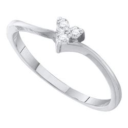 10KT White Gold 0.06CTW DIAMOND HEART BRIDAL RING