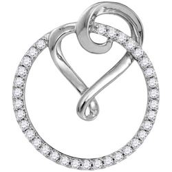 10KT White Gold 0.34CTW DIAMOND FASHION PENDANT