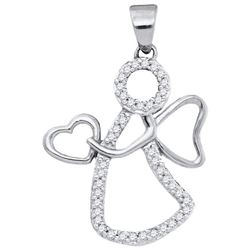 10KT White Gold 0.12CTW DIAMOND FASHION PENDANT