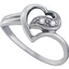 Image 1 : 10KT White Gold 0.04CT ROUND DIAMOND LADIES HEART RING