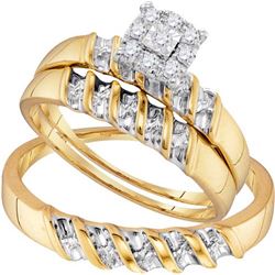 10K Yellow-gold 0.13CTW DIAMOND FASHION TRIO SET
