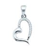 Image 1 : 10KT White Gold 0.05CTW DIAMOND HEART PENDANT