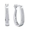 Image 1 : 925 Sterling Silver White 0.15CTW DIAMOND MICROPAVE HOO