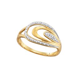 10kt Yellow Gold Womens Round Natural Diamond Fashion B