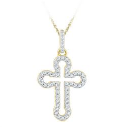 10K Yellow-gold 0.15CTW DIAMOND FASHION PENDANT