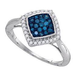 10KT White Gold 0.33CTW BLUE DIAMOND FASHION RING