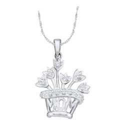 10KT White Gold MOM DIAMOND PENDANT