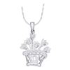 Image 1 : 10KT White Gold MOM DIAMOND PENDANT
