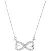 Image 1 : Sterling Silver Womens Round Diamond Infinity Double He