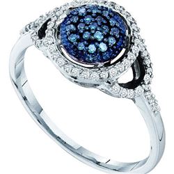 10KT White Gold 0.25CT BLUE DIAMOND FASHION RING