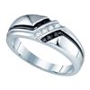 Image 1 : 10KT White Gold 0.19CT BLACK DIAMOND MENS BAND