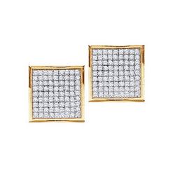 10K Yellow-gold 0.45CTW DIAMOND MICRO-PAVE EARRINGS