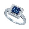 Image 1 : 10KT White Gold 0.25CTW BLUE DIAMOND FASHION RING