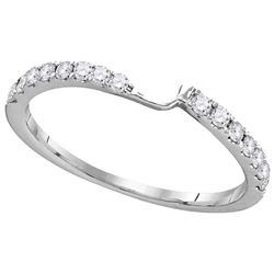 14kt White Gold Womens Round Natural Diamond 2-stone We