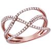 Image 1 : 10kt Rose Gold Womens Round Natural Diamond Open Strand