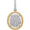 Image 1 : 10kt Two-tone Gold Womens Diamond Oval Cluster Yellow-t
