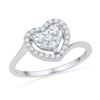 Image 1 : 10KT White Gold 0.33CTW DIAMOND FASHION HEART RING