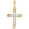 Image 1 : 10kt Yellow Gold Womens Round Diamond Roman Cross Relig