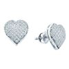 Image 1 : 10KT White Gold 0.33CTW DIAMOND MICRO PAVE HEART EARRIN