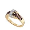 Image 1 : 10K Yellow-gold 0.28CT COGNAC DIAMOND LADIES FASHION BA