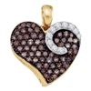 Image 1 : 10KT Yellow Gold 0.75CT COGNAC DIAMOND LADIES HEART PEN