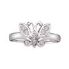 Image 1 : 10KT White Gold 0.10CTW ROUND DIAMOND BUTTERFLY LADIES