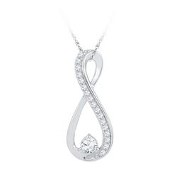 10KT White Gold 0.25CTW DIAMOND FASHION PENDANT