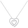 Image 1 : 10KT White Gold 0.20CTW DIAMOND HEART NECKLACE