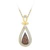 Image 1 : 10K Yellow-gold 0.25CTW COGNAC DIAMOND FASHION PENDANT
