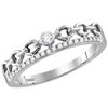 Image 1 : 10kt White Gold Womens Round Diamond Rolo Link Stackabl