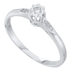 10KT White Gold 0.06CTW DIAMOND ROUND CENTER BRIDAL RIN